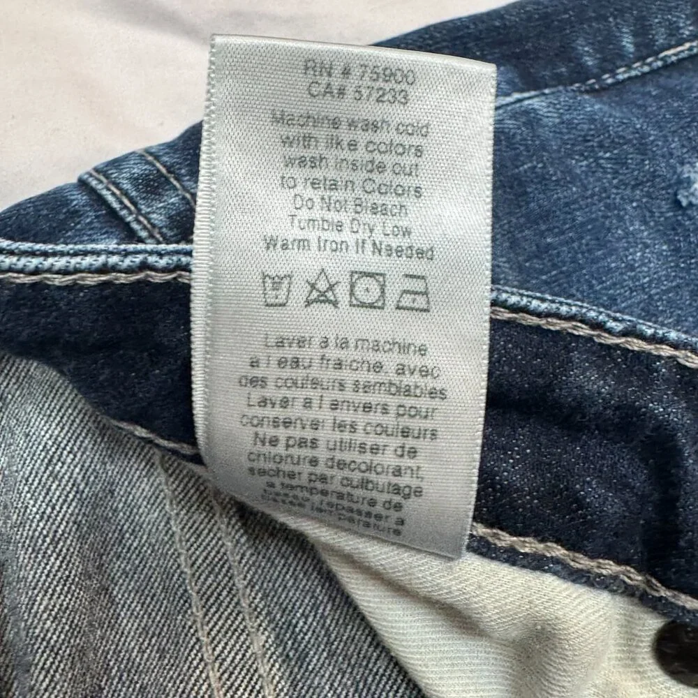 EUC Big Star Brigette Slim Straight Jeans 26R Medium Wash Raw Hem